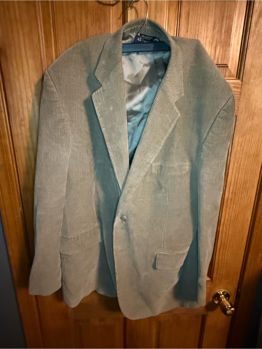 Chaps Ralph Lauren Cotton Corduroy Blazer Sport Coat Men's 43R Tan Brown Macy’s
